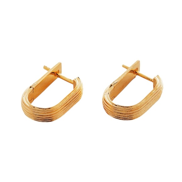 MONICA VINADER NIB Groove huggie earings 18 karat Gold plated - Picture 1 of 10